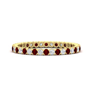 0.75-carat-round-cut-bezel-set-diamond-and-ruby-eternity-wedding-band-in-yellow-gold-FD8072ROBGRUDR-0.72CT-NL-YG?v=1774347027